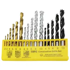 KAMASA - Juego De Brocas Madera,Concreto y Metal 16 Pzs KM1065