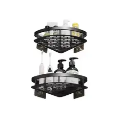 GENERICO - Juego x2 Repisas esquinero organizador de Aluminio para baño