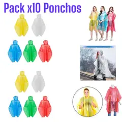 OEM - Ponchos para Lluvia y Viento x10 Unisex Compactos y Prácticos