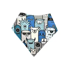 CHILLAX - Babero bandana monsters and friends blue para bebé