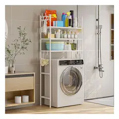 GRETAIL - Estante Organizador Lavadora Secadora Codos 3 Niveles Blanco