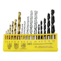 KAMASA - Juego De Brocas Madera,Concreto y Metal 16 Pzs KM1065