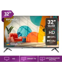 HYUNDAI - Televisor QLED Hyundai 32 HD Google TV 3.0 HYLED3259QG Año 2025