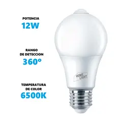 HOME LIGHT - Foco LED Sensor de Movimiento 12w Luz Blanca HOME LIGHT