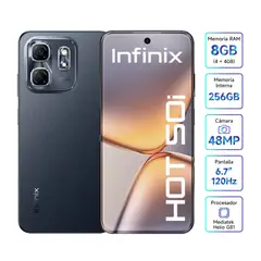 INFINIX - Hot 50i 8GB Ram 4GB+4GB Virtual 256GB Rom 48MP 120Hz Dual Sim Negro