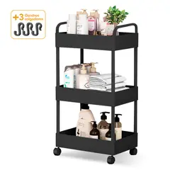 KELLER - Carrito Organizador 3 Niveles con Ruedas para Baño NG AY8