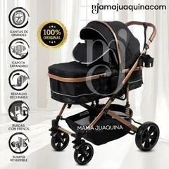 EBABY - Coche Cuna Moisés de Lujo «INFINITIVE GOLD» Black