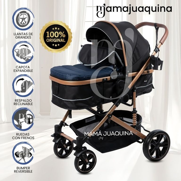 Coche Moisés Travel System «INFINITIVE GOLD» de Lujo Blue