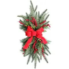 TIOZONEY - Guirnalda de la escalera de Navidad con Pinecones Bowknot