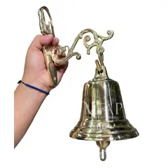 MFAP BRONCERIA Y ANTIGUEDADES - Pack campana 13 cm bronce fundido mas colgador mediano - Orfeo PCBFO13