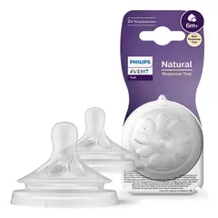 AVENT - Tetina Natural Anticolico Y Antigoteo +6m - Pack 2 Uni
