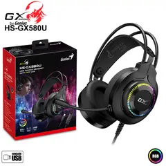 GENIUS GX - Auricular Gaming HS-GX580U Negro Conexion Usb Led RGB