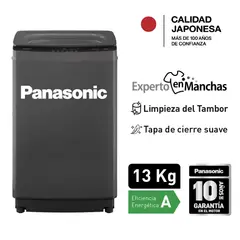 PANASONIC - Lavadora 13kg Top Load F13JB1 Carga Superior Gris