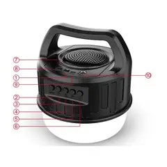 GENERICO - LAMPARA CON PARLANTE PARA CAMPING