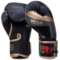 VENUM - Guantes De Box 6onz Color Plomo Con Dorado