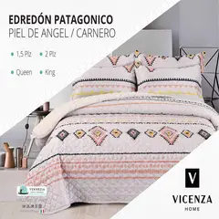 VENEZIA - Set de Edredón QUEEN Patagonico Piel de Angel C/ Carnero de 5 Piezas