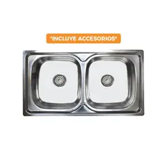 FRATELLI - LAVADERO DE COCINA ACERO DOBLE POZA SATINADO LP-8550A