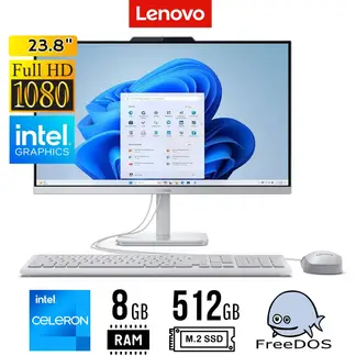 LENOVO - All In One A100 238 FHD Intel Celeron N100 Ram 8Gb 512GB SSD FreeDos