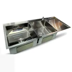 FRATELLI - LAVADERO DE COCINA 2 POZA CON ESCURRIDERO Y PORTACUCHILLO SATINADA