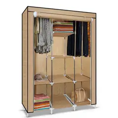 OEM - Ropero Armable de Tela Armario de 3 Cuerpos con 8 Divisiones Beige