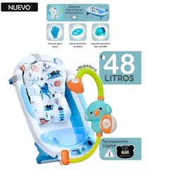 GENERICO - Bañera plegable Nemo con Termómetro Azul