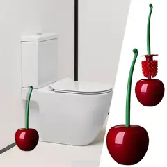 GENERICO - CEPILLO DE INODORO BAÑO CEREZA ELEGANTE Y FUNCIONAL