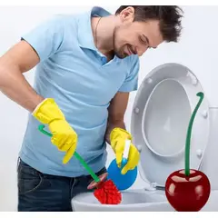 GENERICO - ESCOBILLA CEPILLO INODORO BAÑO CEREZA - ELEGANTE Y FUNCIONAL