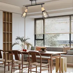 GENERICO - Lámpara de techo con capacidad para 2 luces. Estilo industrial