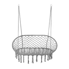 GENERICO - Silla Colgante Hamaca Doble Gris Premium 120cm