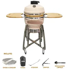 HIGRILL - Kamado 18 Pulgadas Parrilla con Divide & Conquer