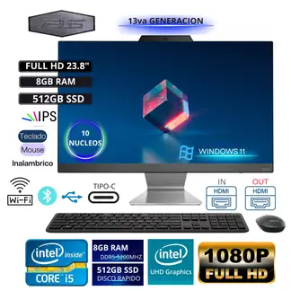 ASUS - All In One AIO A3402WVAk Intel Core i5 1335U Ram 8GB Disco 512GB SSD FHD