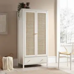 R&R MUEBLES - Ropero Vintage Mumnu Blanco 2 Puertas