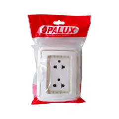 OPALUX - Tomacorriente Idrobox + Dado Toma Doble BMWP138TRWH