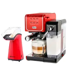 OSTER - Cafetera PrimaLatte Touch BVSTEM6801R + Pop Corn Imaco PO120R