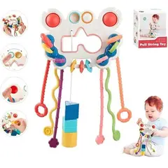 BIBI - JUGUETE SENSORIAL MONTESSORI CON CUERDA PARA BEBE 5 EN 1