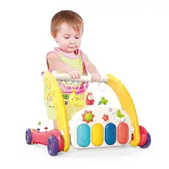 BIBI - ANDADOR GIMNASIO CAMINADOR PARA BEBÉ CON PIANO 2 EN 1 ROJO