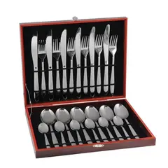 FACUSA - Juego de Cubiertos 24 Piezas Modelo 500 con Estuche Marrón