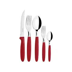 TRAMONTINA - Juego de Cubiertos Ipanema Rojo 30 Piezas