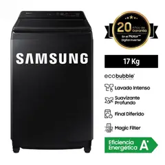 SAMSUNG - Lavadora 17KG EcoBubble WA17CG6441BVPE Negra