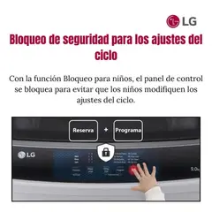 LG - Lavadora de lavado Rapido y Carga Superior 9 Kg WT9GL Gris