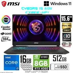 MSI - Laptop Gamer CYBORG 15 A13VFK Intel Core i7-13620H 16GB DDR5 RAM 512GB SSD RTX 4060-6GB