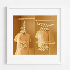 ORANGE - ORGANIZADOR CASCADA EN PVC AHORRA ESPACIO PARA ROPA - PACK X2