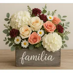 BOSQUE INVERNAL DECORACION ECO ALTERNATIVA - Arreglo floral artificial  en caja de madera