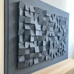 BOSQUE INVERNAL DECORACION ECO ALTERNATIVA - Cuadro  mosaico en madera ALL BLACK
