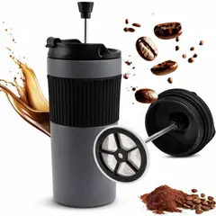 GENERICO - Cafetera de prensa francesa de acero inoxidable portátil