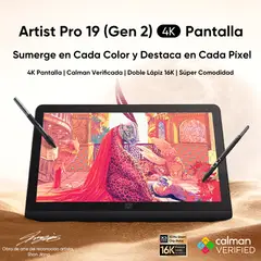 XP PEN - XPPen Artist Pro 19 (Gen 2) Tableta Gráfica - 4K Pantalla com ACK05