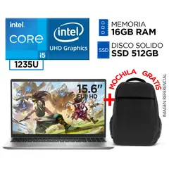 DELL - Laptop Intel Core i5 1235U 16GB 512GB INSPIRON 15 12va Gen 15.6 FULL HD IPS + MOCHILA