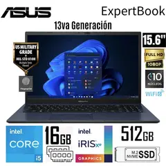 ASUS - Laptop ExpertBook B1502CVA-NJ3457 Intel Core i5-1335U 16GB RAM 512GB SSD 156 FHD Star Black