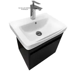 XM - LAVATORIO DE LOZA CON CAJÓN MADERA LISA GRIS YTAC5036-71