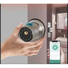 FUERTECO - Cerradura inteligente ORBITAL Color Plata + Asesoría de Instalación
